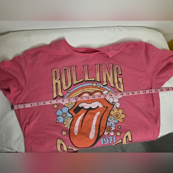 The Rolling Stones Size XXL Authentic UK Tour 1971 - Pink T-Shirt Ptp 24" - Picture 7 of 8